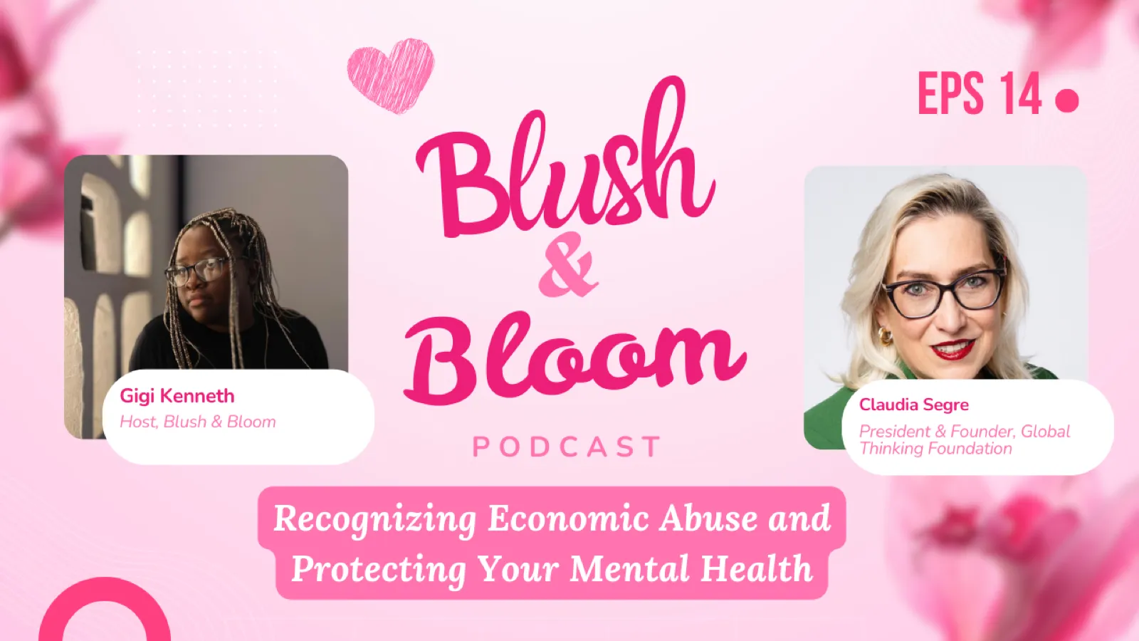 Recognizing the Hidden Signs of Economic Abuse and Its Impact on Mental Health | Blush & Bloom Podcast | Ep. 14 with Claudia Segre, President of Global Thinking Foundation